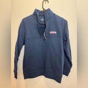 Vineyard Vines Boy’s Navy Quarter-Zip Pullover with Logo Patch